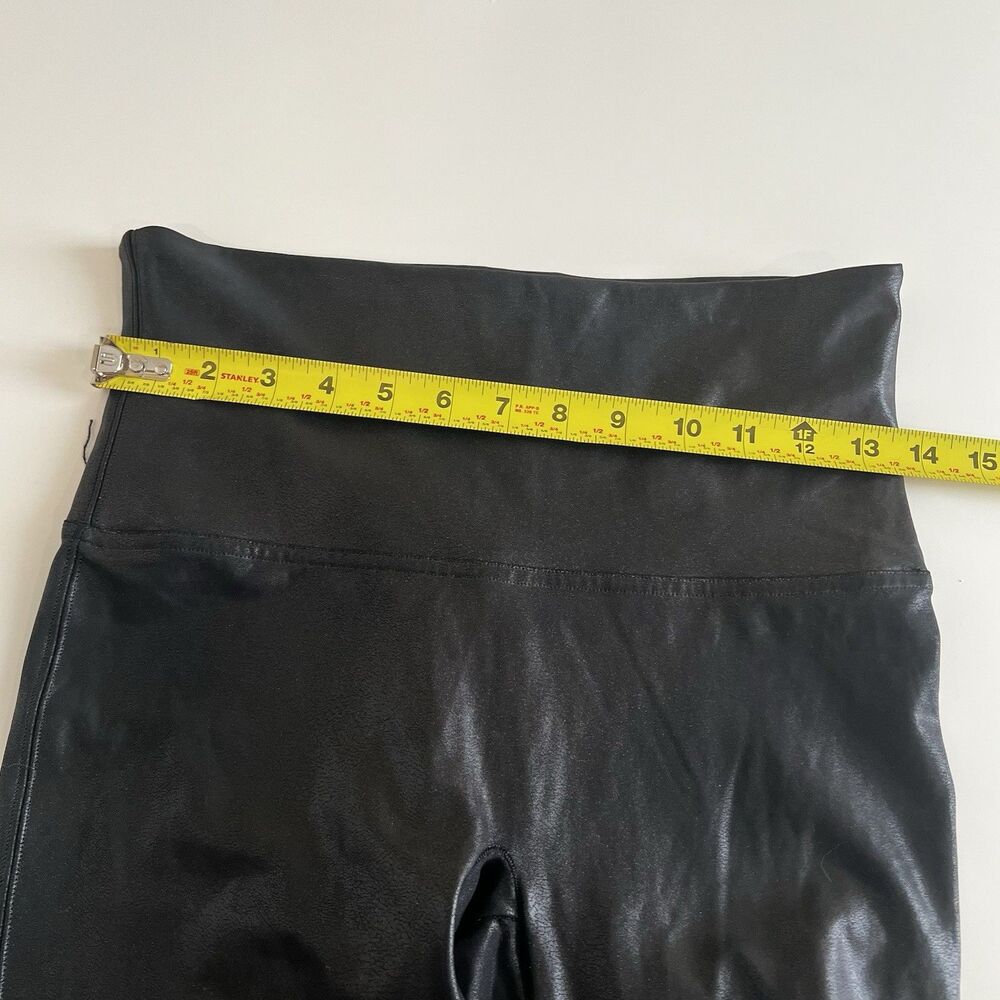 Spanx Leggings Women's Size XL Pull On Ankle Length Black Faux Leather - Picture 6 of 9
